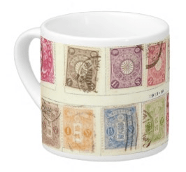 Vintage Japanese Stamps Lungo Mug