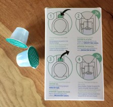 Gourmesso Nespresso machine capsules, back of box